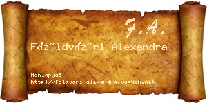 Földvári Alexandra névjegykártya