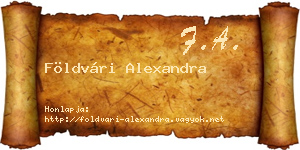 Földvári Alexandra névjegykártya