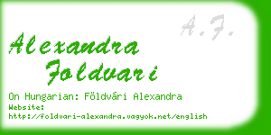 alexandra foldvari business card