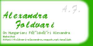 alexandra foldvari business card